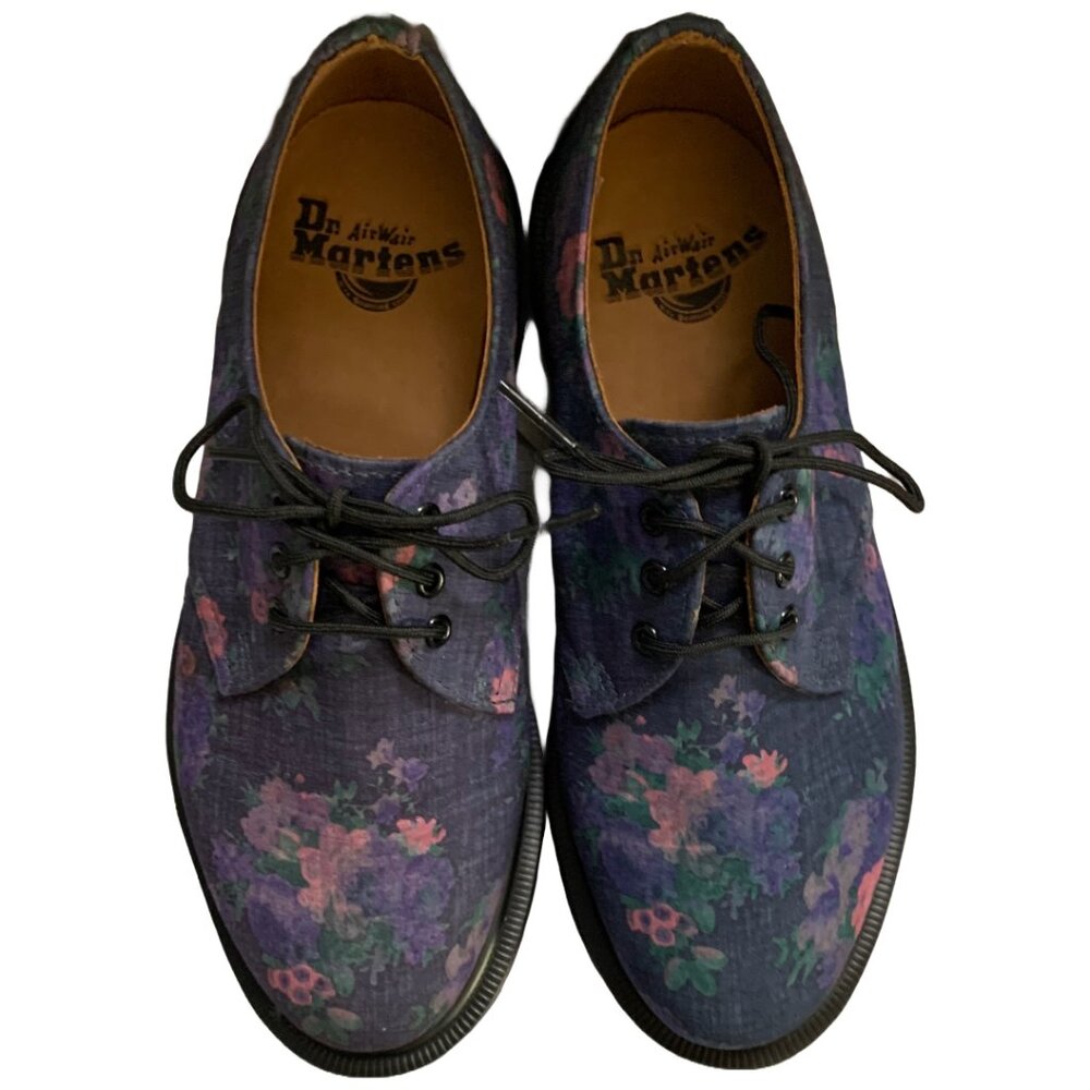 NWT DR. MARTENS Womens' Blue Denim Vintage Bouquet 1461 Lace Up Oxfords Sz 5 - Picture 4 of 8